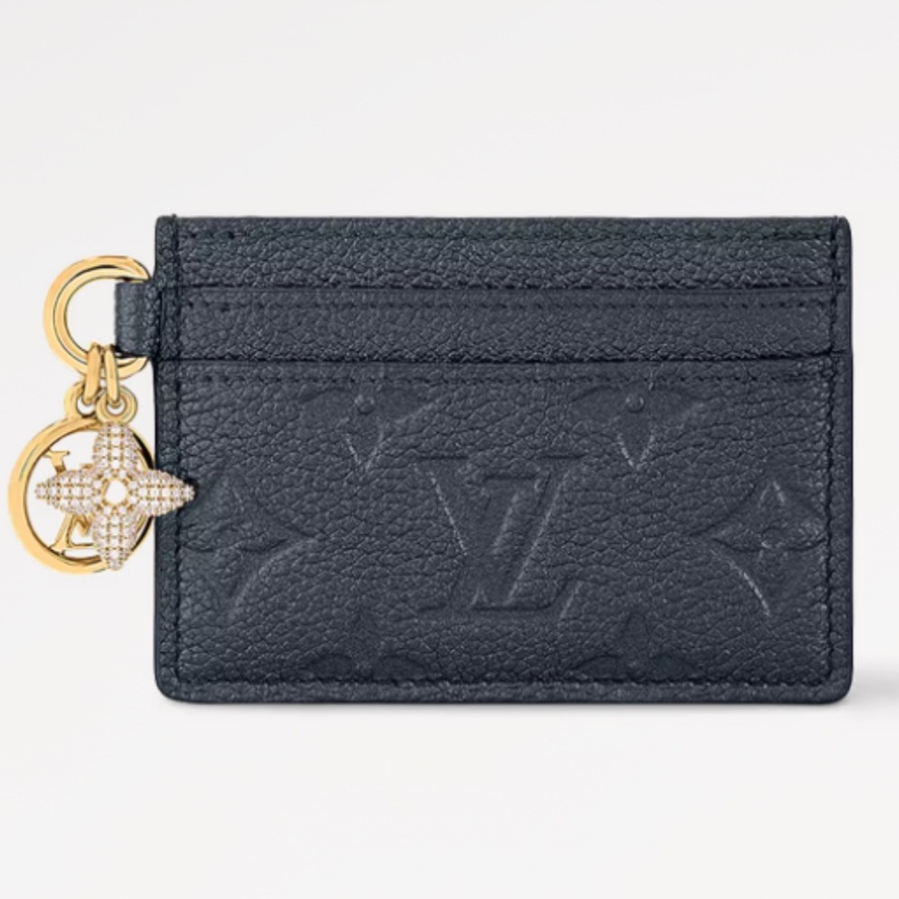 GIFTABLE Louis Vuitton “LV Charms” cardholder pearlescent navy - NIB full set